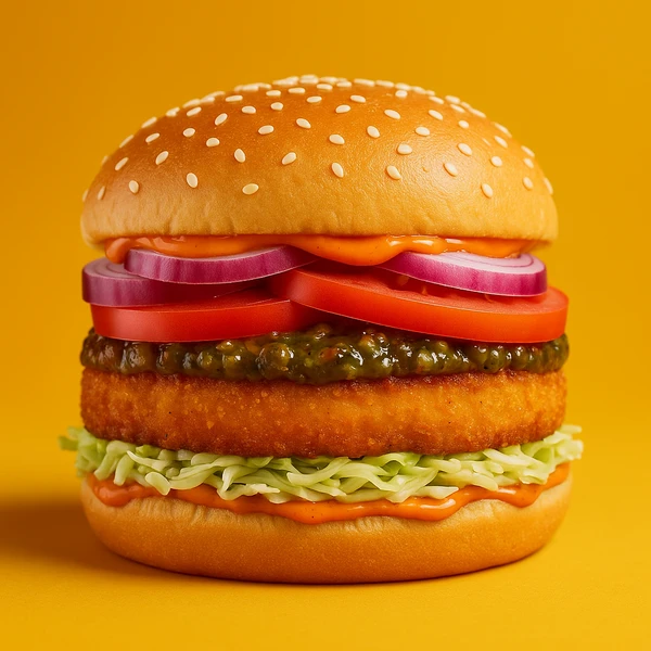 Juicy Chilli Paneer Burger